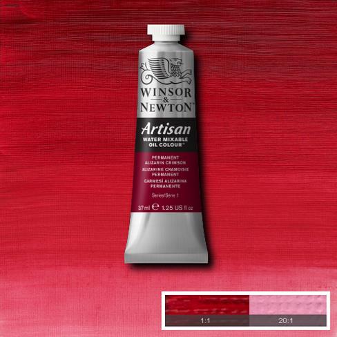 Winsor and Newton Artisan Oil : Water Mixable Oil paint 37 ml : Permanent Alizarin Crimson