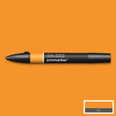 Amber soft orange colour Winsor & Newton Promarker alcohol pen, perfect for fine artists and illustrators. New design pens with a double end, each pen has a fine bullet point and a broad chisel nib, which allows you to easily switch between shading larger areas and precision detailing. Superb alcohol-based streak-free coverage so you can achieve flawless, print-like results.  