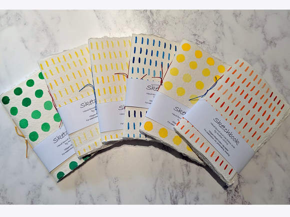 Handmade Sketch Book Khadi Paper made by Bookbinder Andrea Girling