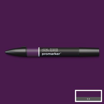 Aubergine Winsor & Newton Promarker alcohol pen, perfect for fine artists and illustrators. Use with colour pens for blending and effects. New design pens with a double end, each pen has a fine bullet point and a broad chisel nib, which allows you to easily switch between shading larger areas and precision detailing. Superb alcohol-based streak-free coverage so you can achieve flawless, print-like results.     