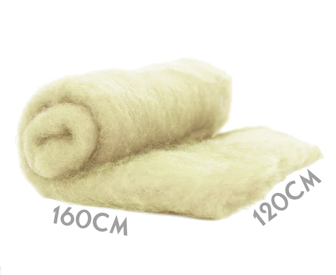 World of Wool MEGA BATT Felting Natural White Perendale Carded Batt 1 kg