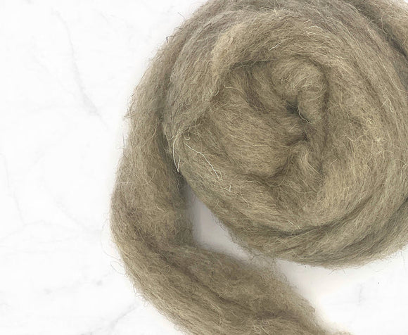 Felting wool Carded Corriedale Grey Seal