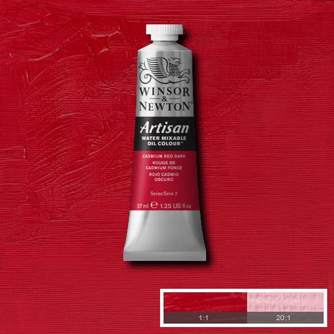 Winsor & Newton Artisan Oil : Water Mixable Oil paint 37 ml : Cadmium Red Dark