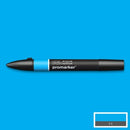 Cyan Blue, Winsor & Newton Promarker alcohol pen, perfect for fine artists and illustrators. New design pens with a double end, each pen has a fine bullet point and a broad chisel nib, which allows you to easily switch between shading larger areas and precision detailing. Superb alcohol-based streak-free coverage so you can achieve flawless, print-like results.  