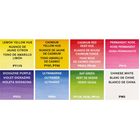 Winsor & Newton Floral Watercolour Cotman Paint compact Set 8 Half Pans