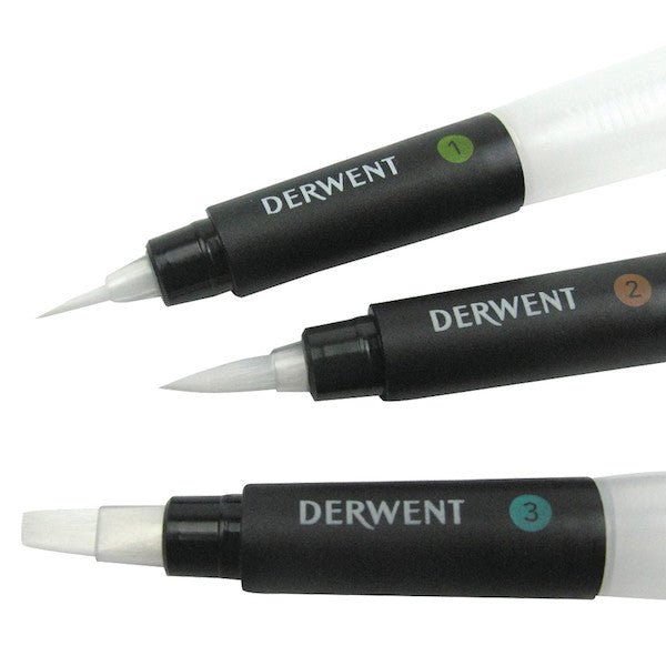 Derwent : Aqua brush water brush : Set of 3