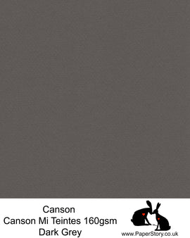 Canson Mi Teintes acid free, Dark Grey, hammered texture honeycomb surface paper 160 gsm. This is a popular and classic paper for all artists especially well respected for Pastel and Papercutting made famous by Paper Panda. This paper has a honeycombed finish one side and fine grain the other. An authentic art paper, acid free with a  very high 50% cotton content. Canson Mi-Teintes complies with the ISO 9706 standard on permanence, a guarantee of excellent conservation  