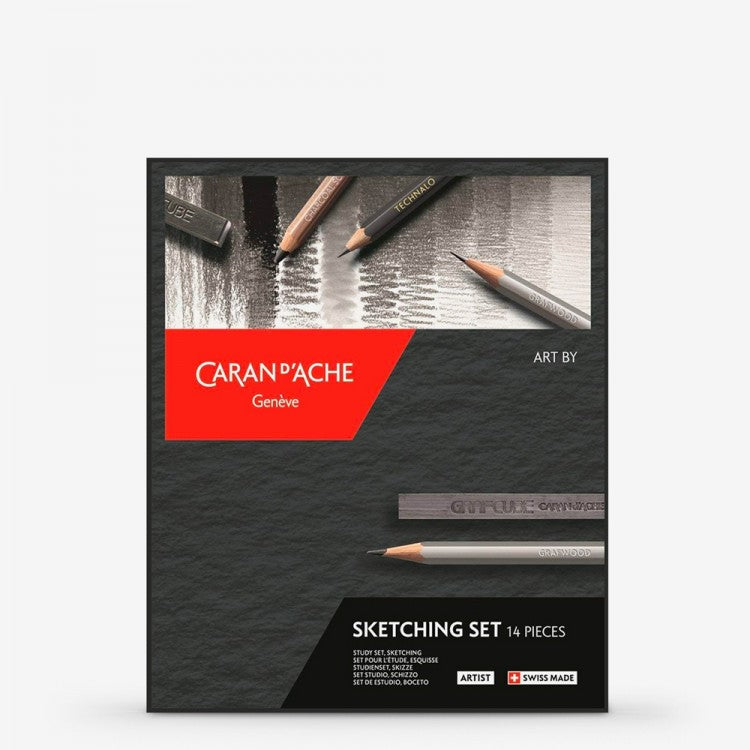 Caran d'Ache artist sketching set. Includes a great mix of artists pencils and accessories. 