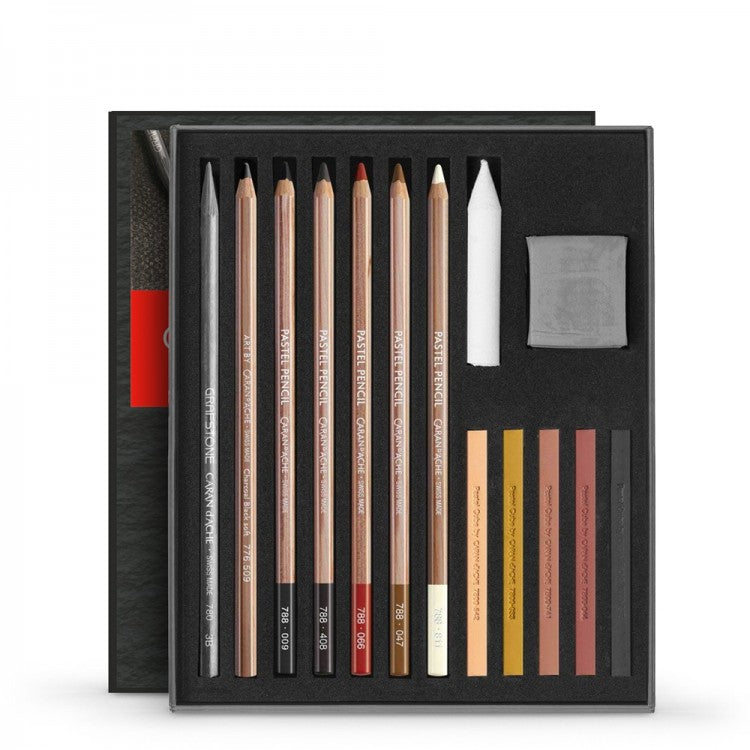 Caran d'Ache ART BY Sketching Set of 15 : Skin Tones & Earth Colours