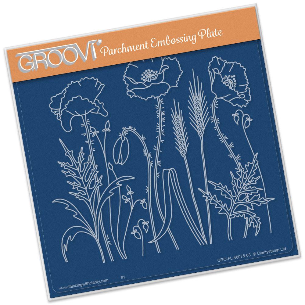 ClarityStamp GROOVI Plate Parchment plate Poppy Field