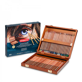 Derwent Lightfast Coloured Pencils Wooden Box 48