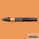 Ginger soft orange colour Winsor & Newton Promarker alcohol pen, perfect for fine artists and illustrators. New design pens with a double end, each pen has a fine bullet point and a broad chisel nib, which allows you to easily switch between shading larger areas and precision detailing. Superb alcohol-based streak-free coverage so you can achieve flawless, print-like results.  