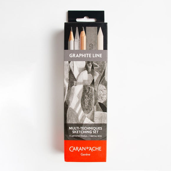 Caran D'Ache  GRAPHITE LINE Sketching Set of 11 plus Caran D'ache Metal Case