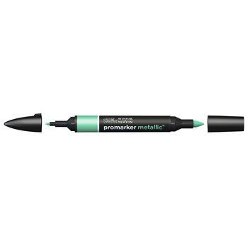 Green colour Winsor & Newton Promarker alcohol pen, perfect for fine artists and illustrators. New design pens with a double end, each pen has a fine bullet point and a broad chisel nib, which allows you to easily switch between shading larger areas and precision detailing. Superb alcohol-based streak-free coverage so you can achieve flawless, print-like results.  