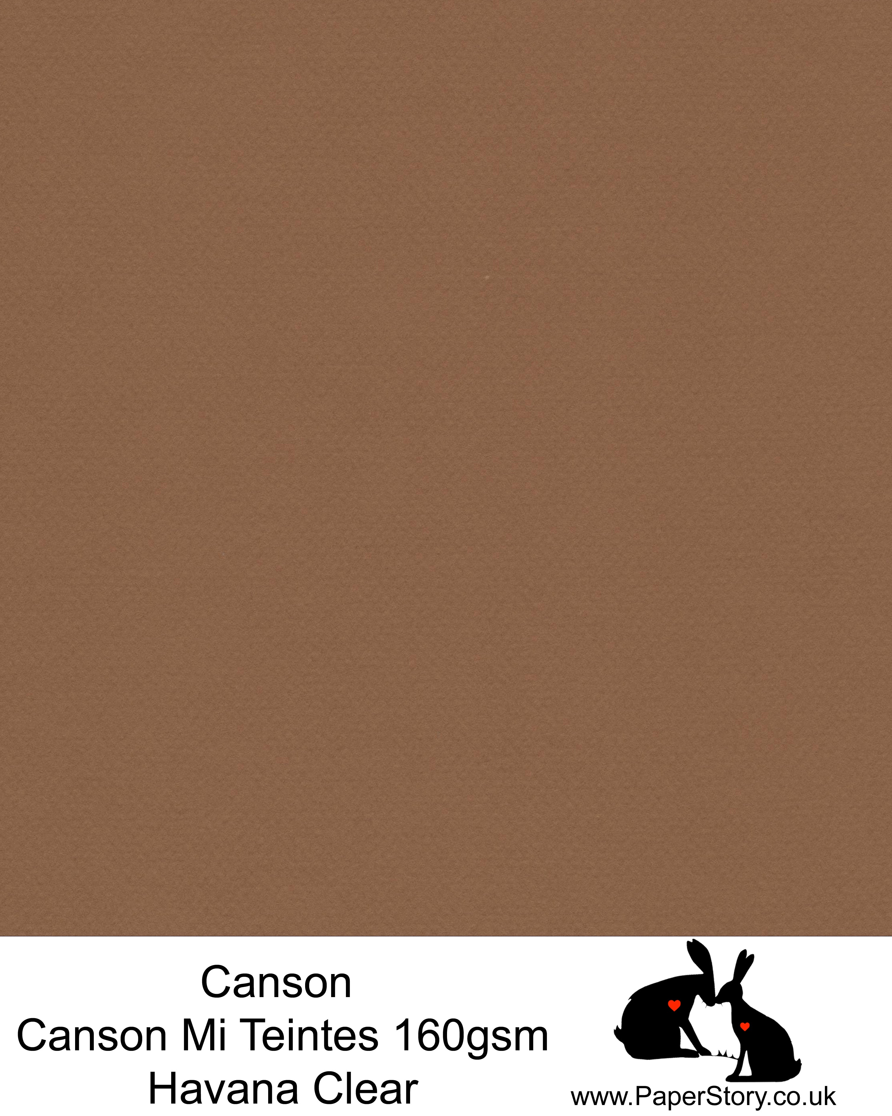 Canson Mi Teintes acid free, Havana Clear, warm red brown  hammered texture honeycomb surface paper 160 gsm. This is a popular and classic paper for all artists especially well respected for Pastel  and Papercutting made famous by Paper Panda. This paper has a honeycombed finish one side and fine grain the other. An authentic art paper, acid free with a  very high 50% cotton content. Canson Mi-Teintes complies with the ISO 9706 standard on permanence, a guarantee of excellent conservation 