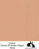 Canson Mi Teintes acid free, Hemp warm brown, hammered texture honeycomb surface paper 160 gsm. 