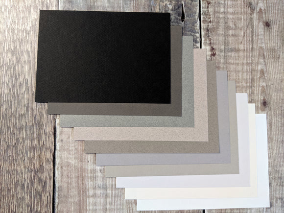 10 Layered pack of Greyscale Hammered 160 gsm paper A4