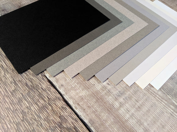 10 Layered pack of Greyscale Hammered 160 gsm paper A4