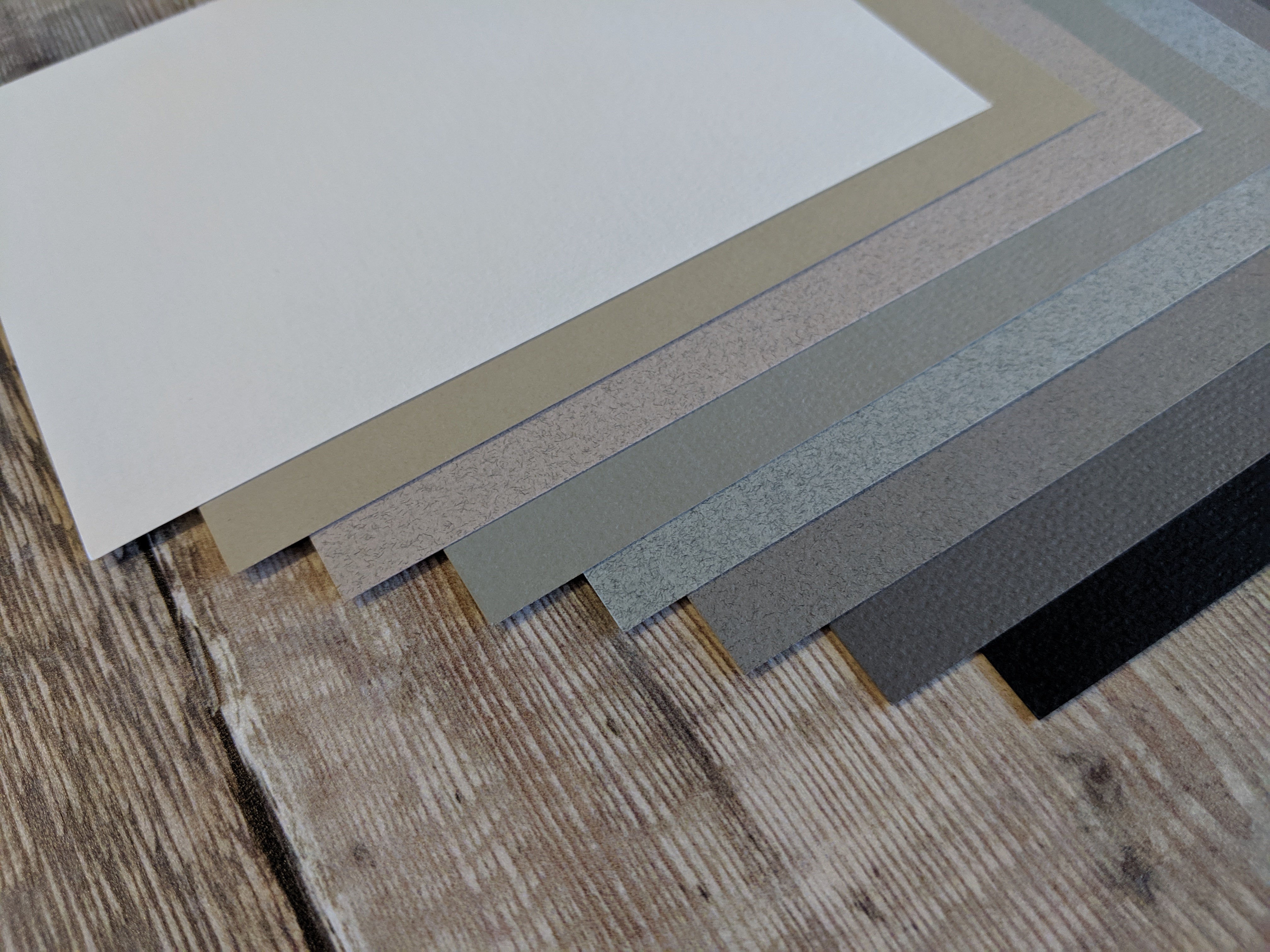 8 Layered pack of Grey shades Hammered 160 gsm paper A4 - 0