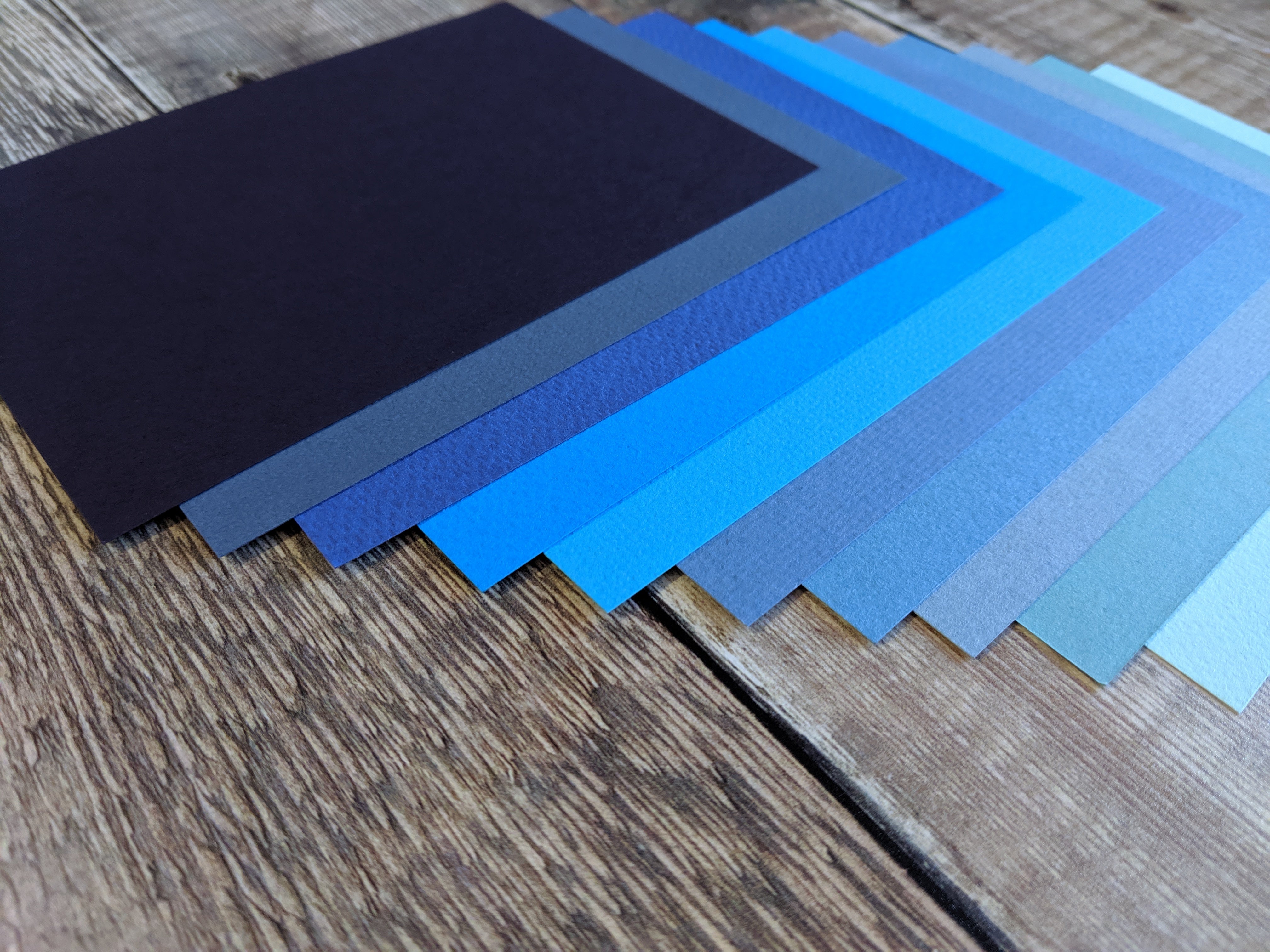 10 Layered pack of Blue Tones A4 Hammered 160 gsm paper A4 - 0