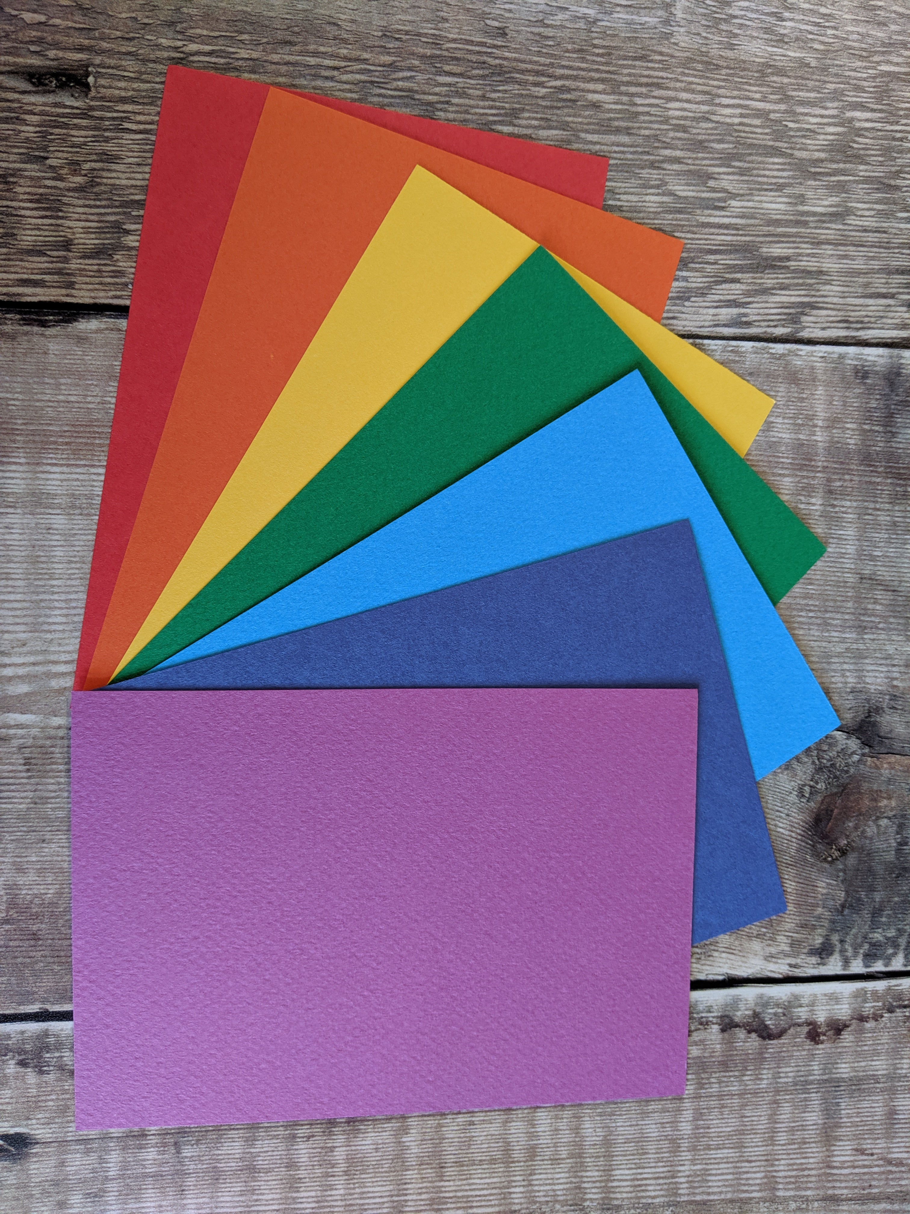 7 Layered pack of Rainbow Colours A4 Hammered 160 gsm paper A4