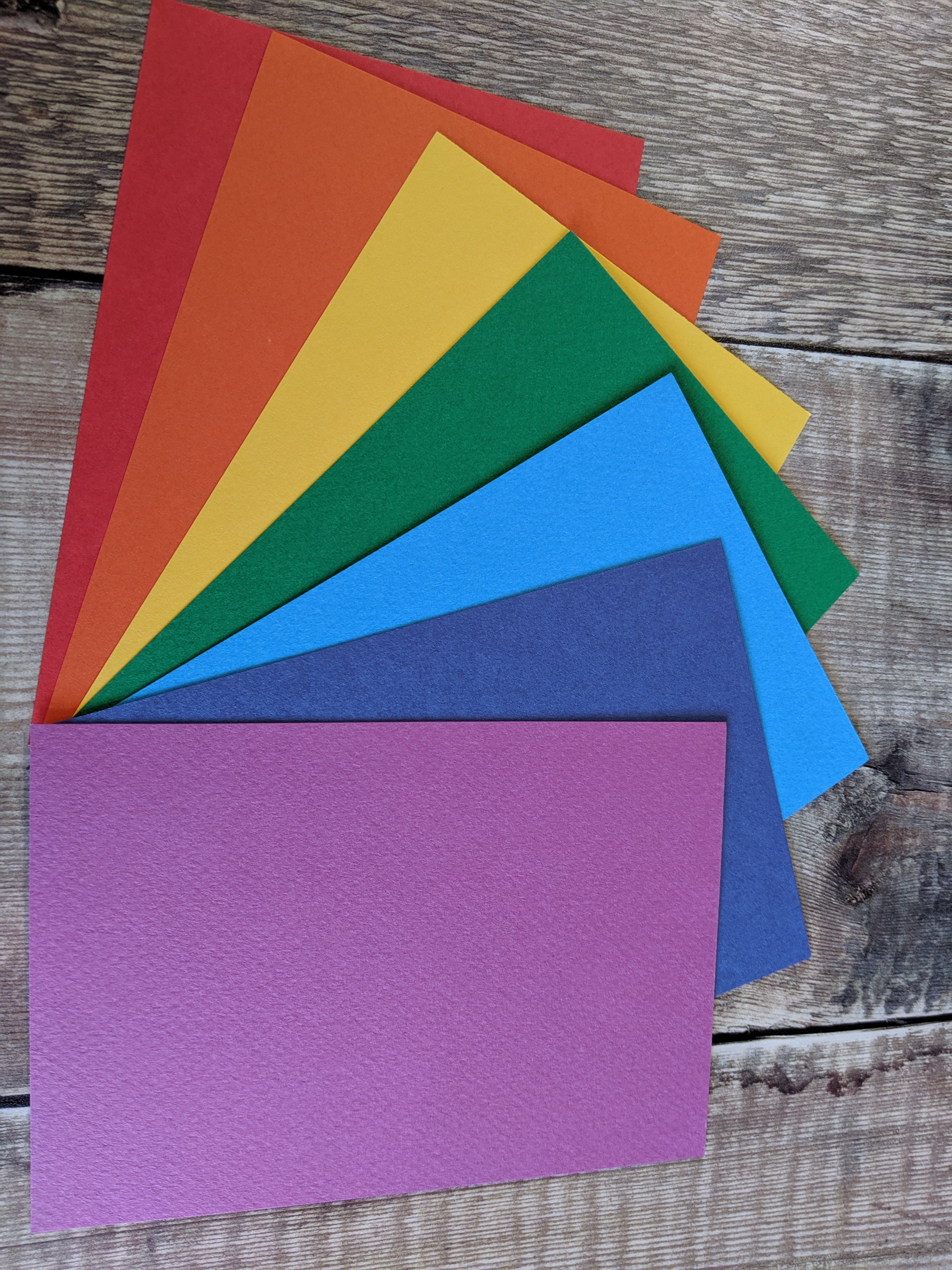 7 Layered pack of Rainbow Colours A4 Hammered 160 gsm paper A4 - 0