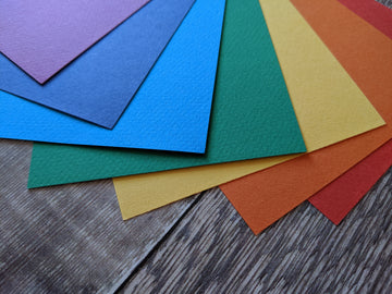 A4 Canson Mi Teintes  Rainbow Colours 7 Layered pack of Hammered 160 gsm paper