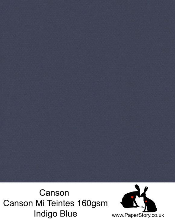 Canson Mi Teintes acid free, deep Navy blue, hammered texture honeycomb surface paper 160 gsm. This is a popular and classic paper for all artists especially well respected for Pastel  and Papercutting made famous by Paper Panda. This paper has a honeycombed finish one side and fine grain the other. An authentic art paper, acid free with a  very high 50% cotton content. Canson Mi-Teintes complies with the ISO 9706 standard on permanence, a guarantee of excellent conservation  