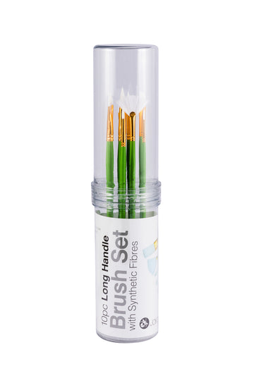 Jakar : Tube Set 6441 : Long Handle Synthetic Brush Set- 10 long handled brushes