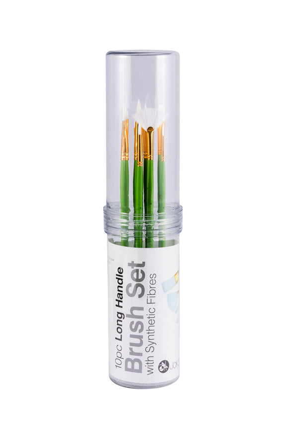 Jakar : Tube Set 6441 : Long Handle Synthetic Brush Set- 10 long handled brushes