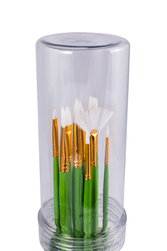 Jakar : Tube Set 6441 : Long Handle Synthetic Brush Set- 10 long handled brushes