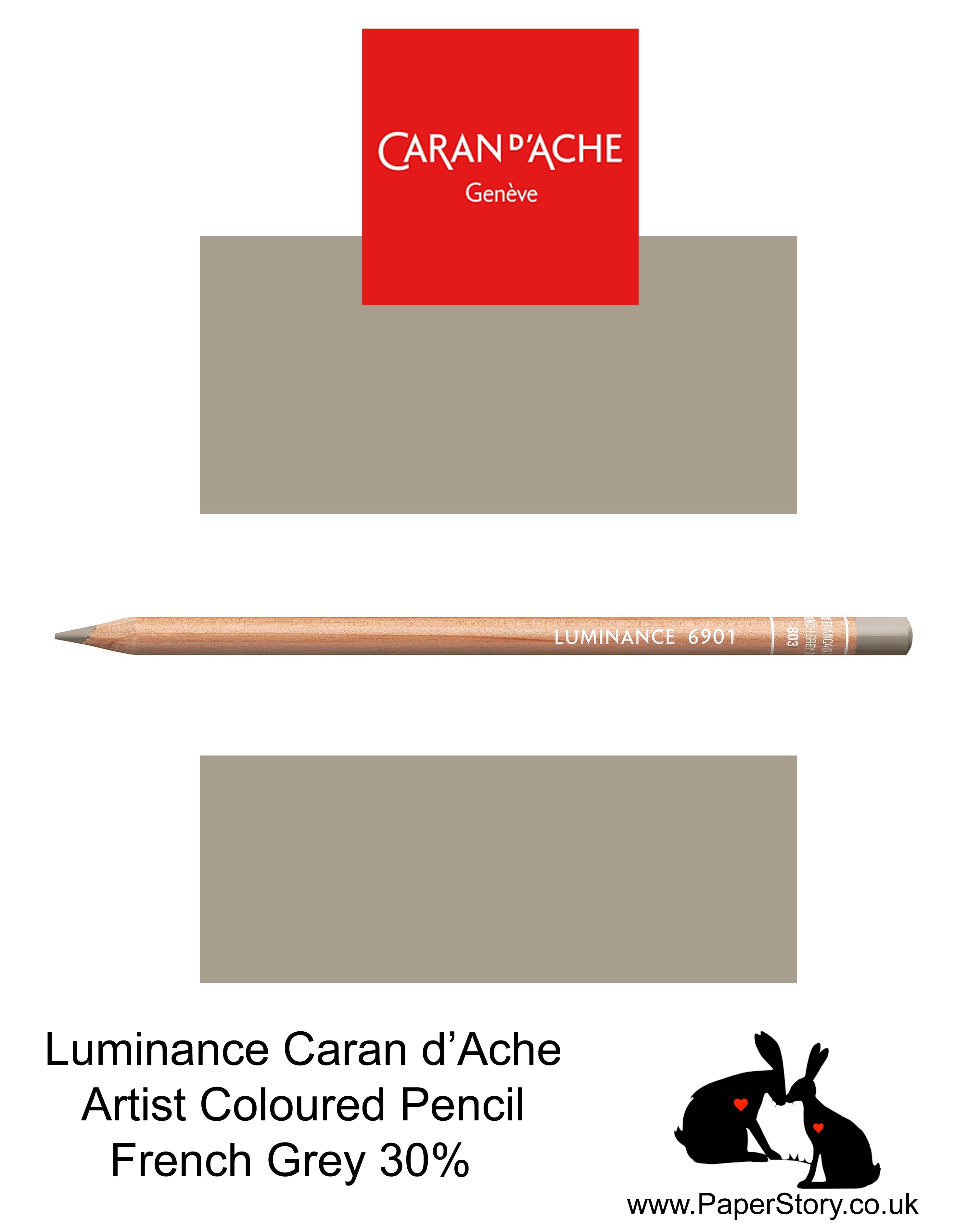 Caran d'Ache Luminance individual Artist Colour Pencils 6901 French Grey 30% 803