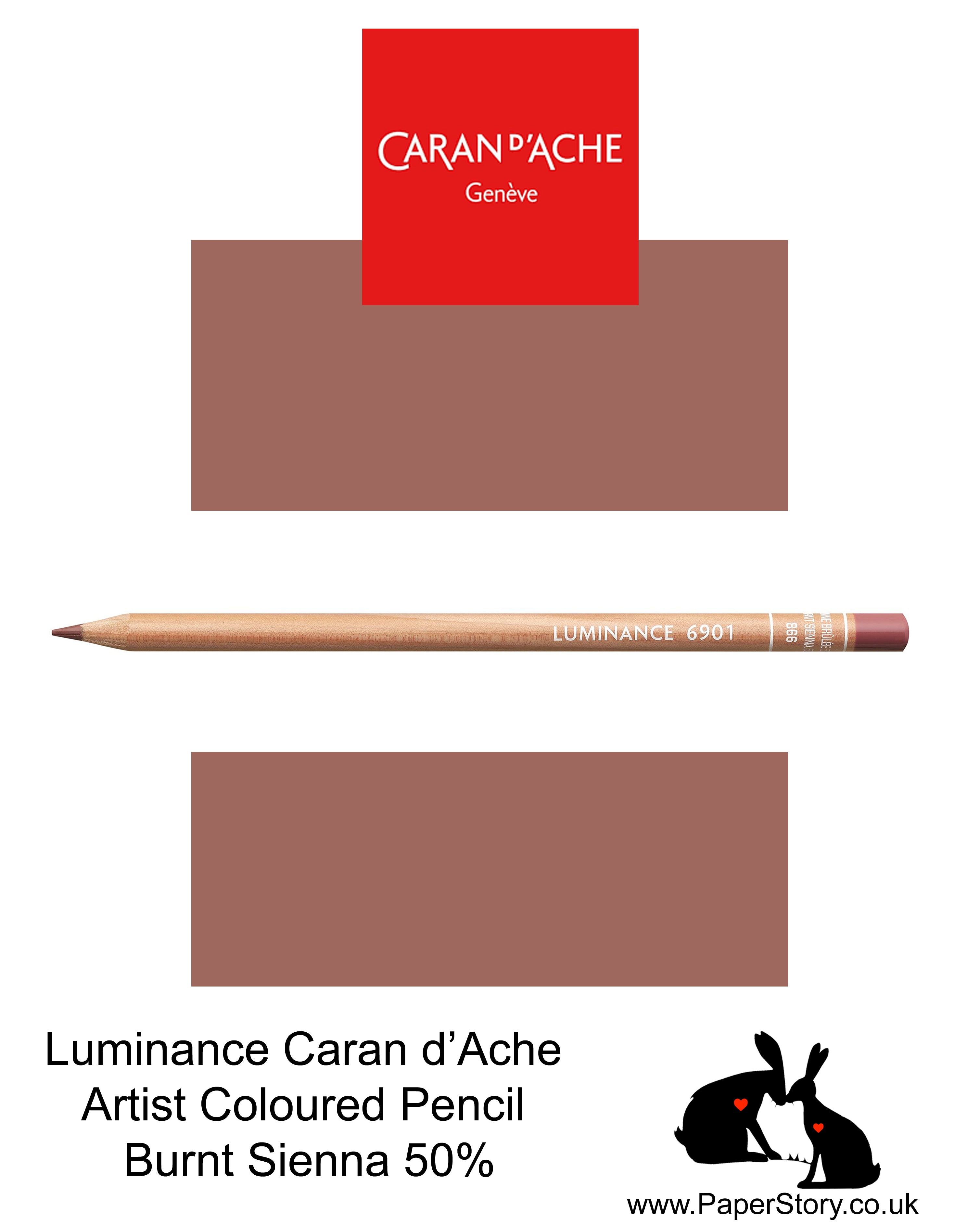 Caran d'Ache Luminance individual Artist Colour Pencils 6901 Burnt Sienna 50% 866