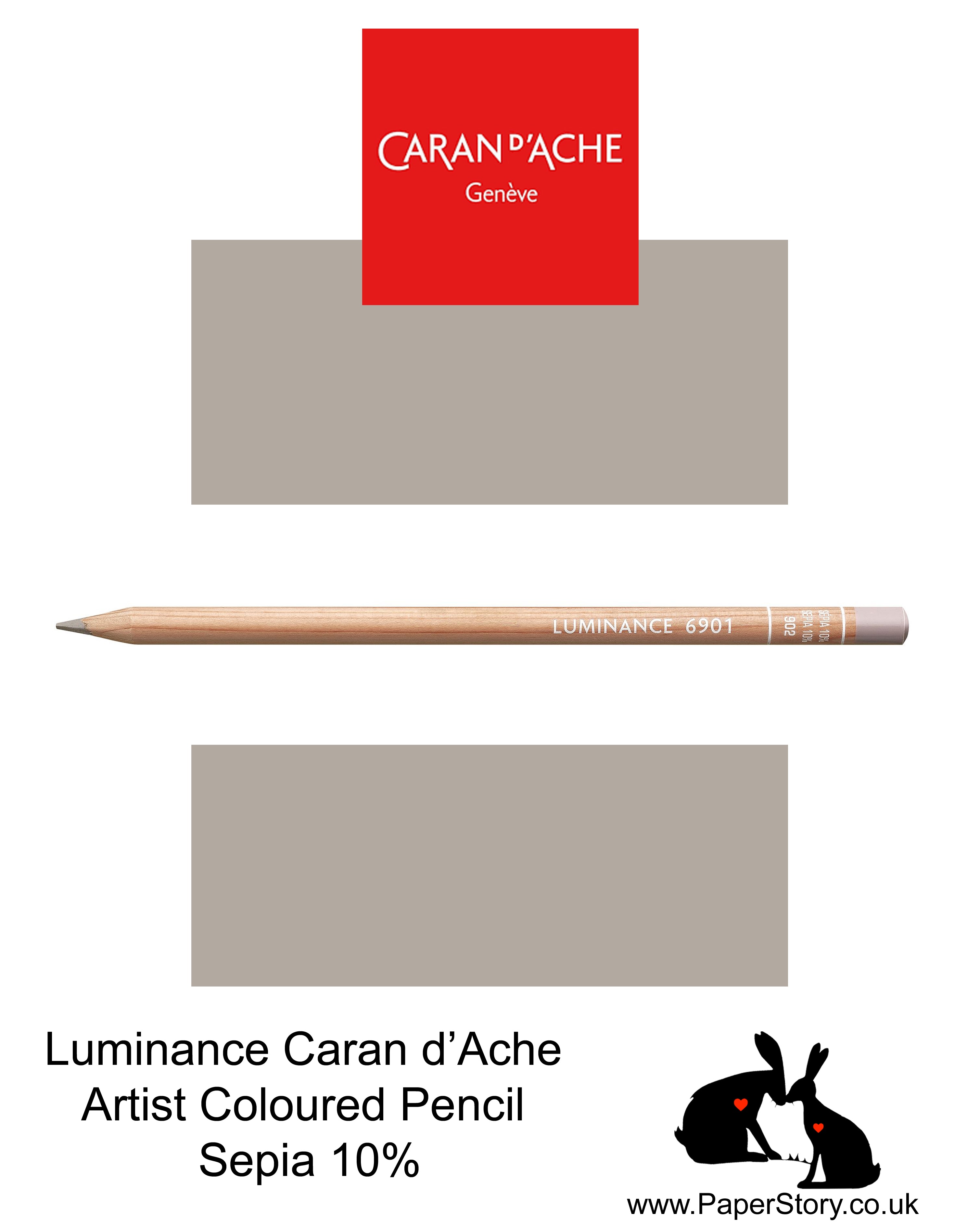 Caran d'Ache Luminance individual Artist Colour Pencils 6901 Sepia 10% 902