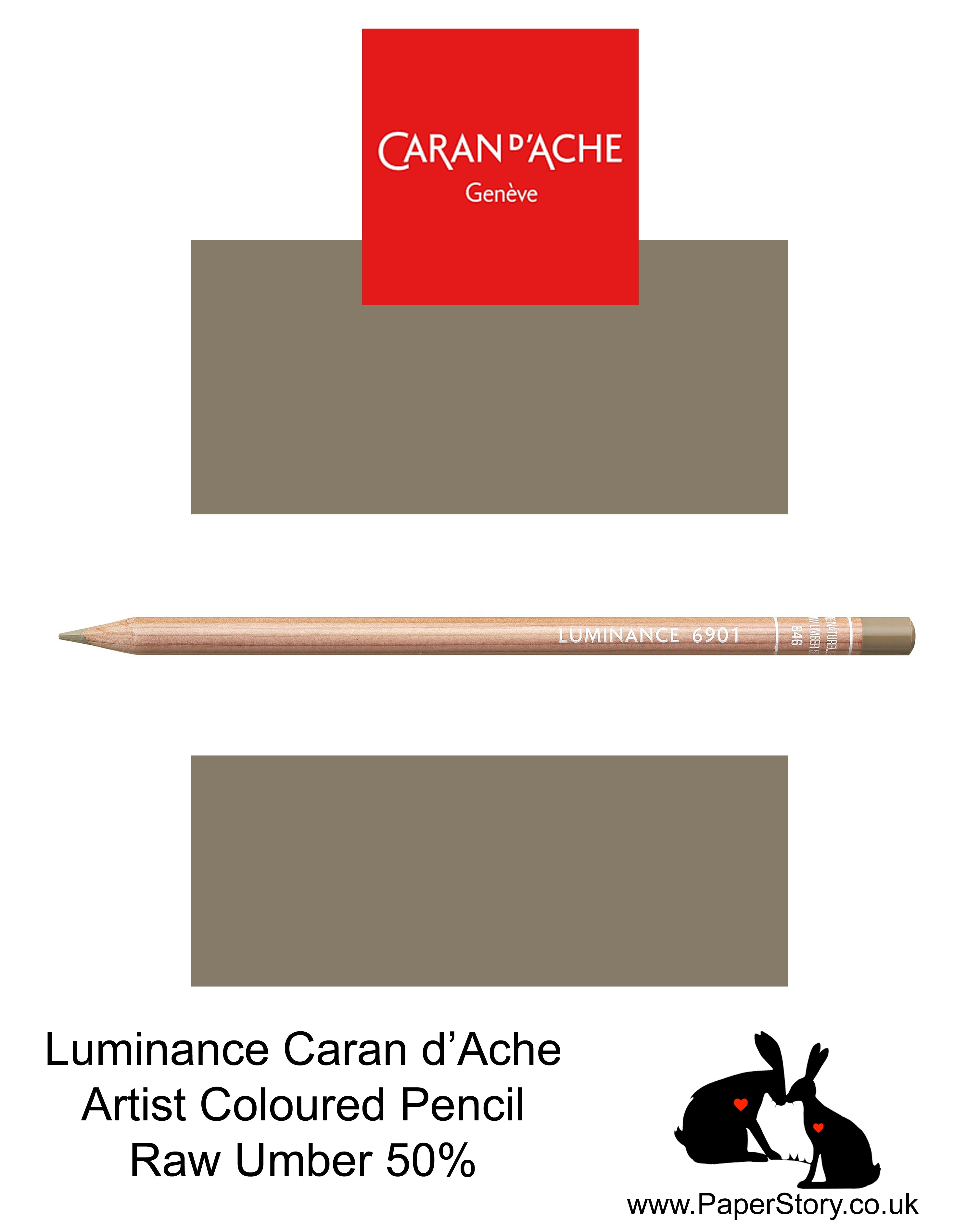 Caran d'Ache Luminance individual Artist Colour Pencils 6901 Raw Umber 50% 846