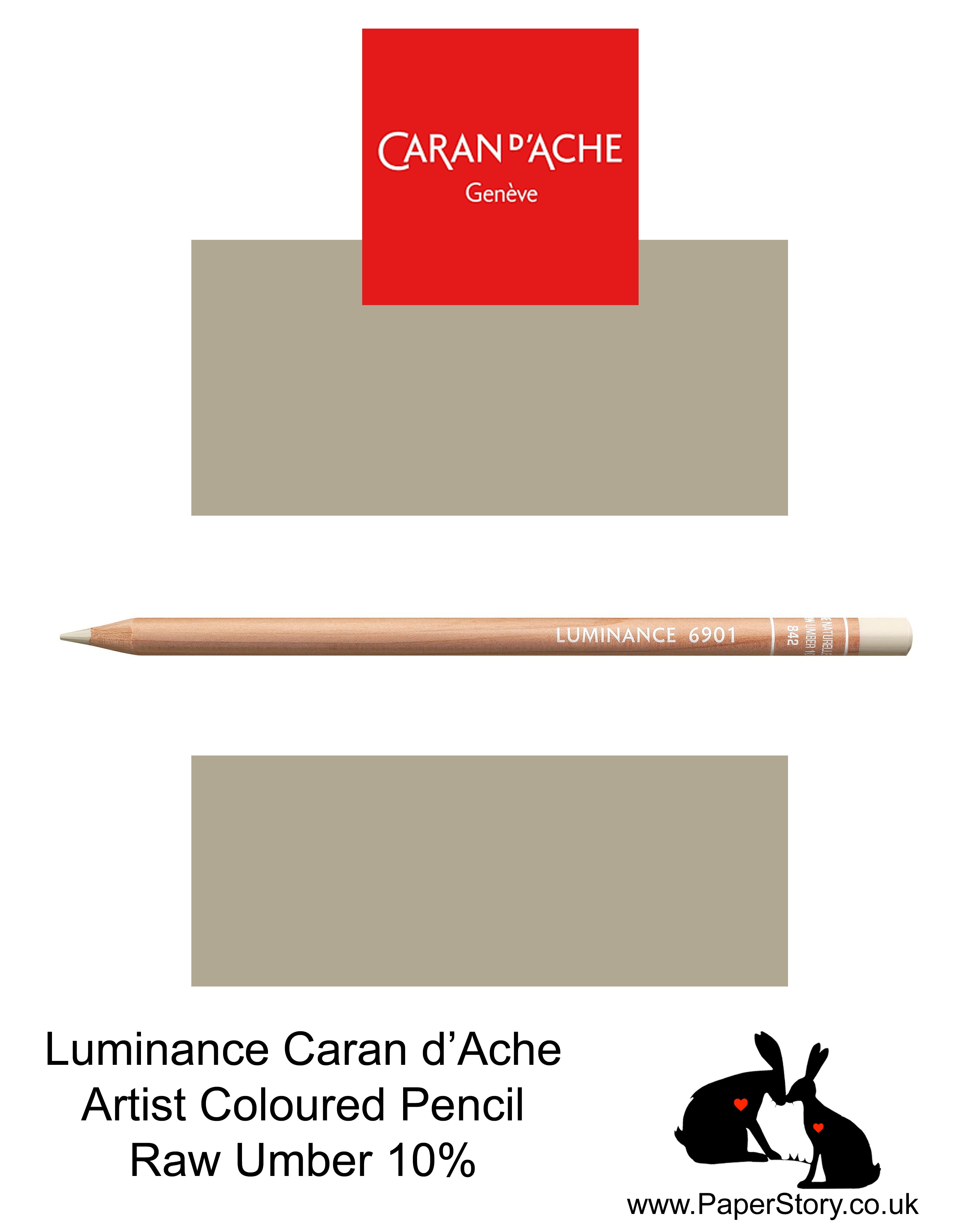 Caran d'Ache Luminance individual Artist Colour Pencils 6901 Raw Umber 10% 842