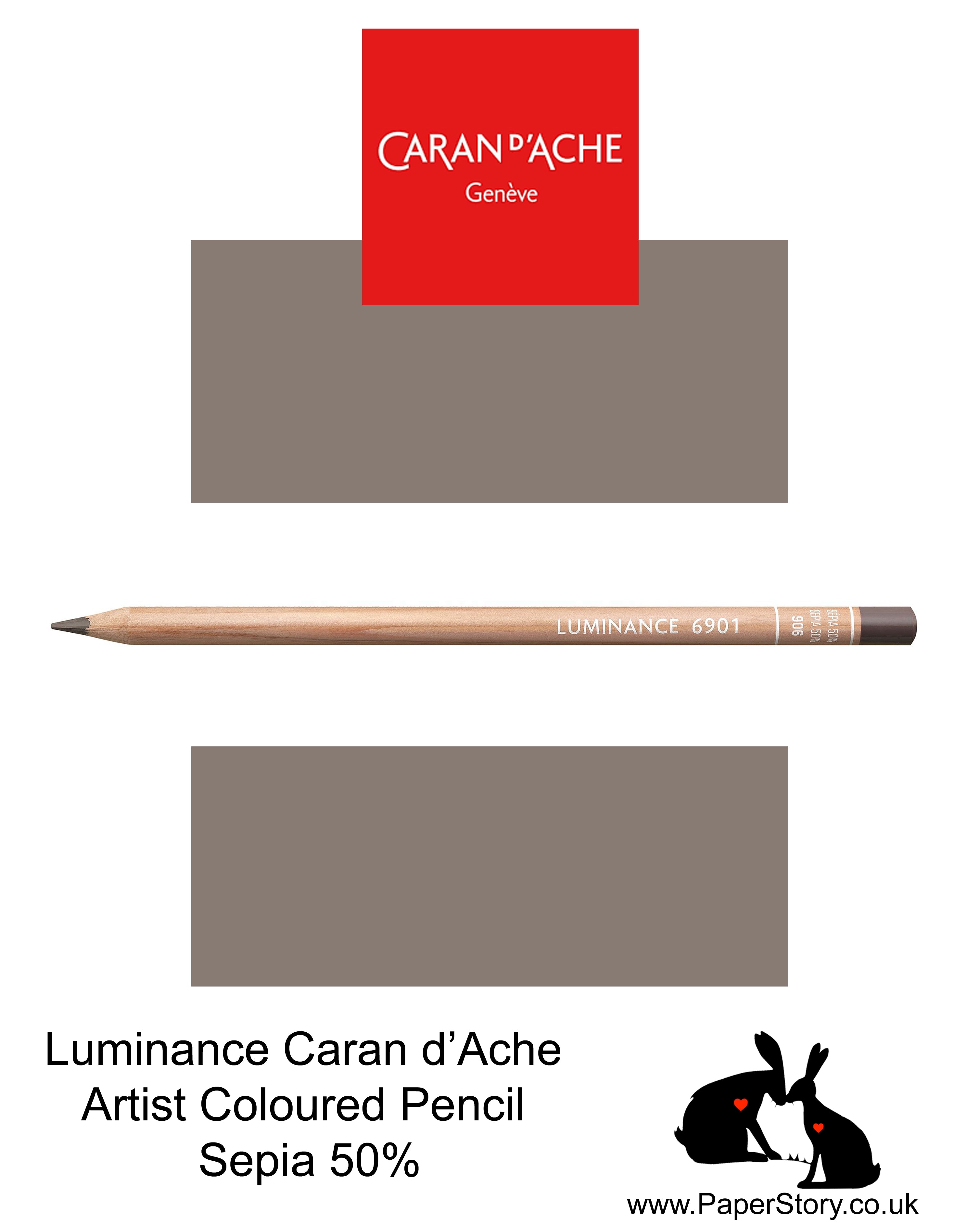 Caran d'Ache Luminance individual Artist Colour Pencils 6901 Sepia 50% 906