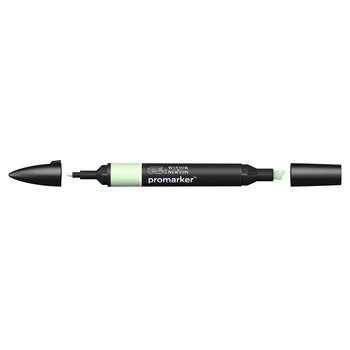 Meadow Green Winsor & Newton Promarker alcohol pen, perfect for fine artists and illustrators. New design pens with a double end, each pen has a fine bullet point and a broad chisel nib, which allows you to easily switch between shading larger areas and precision detailing. Superb alcohol-based streak-free coverage so you can achieve flawless, print-like results. 
