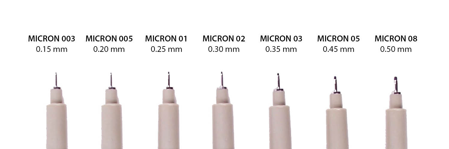 Pigma Micron Waterproof fine liner Black pens : Various sizesPigma Micron Waterproof fine liner Black pens : Various sizes