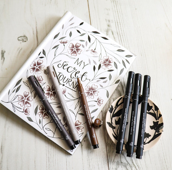 Uni Pin Fine Line Dark Grey Waterproof Drawing Pen. The Uni Pin pen range uses fade proof, waterproof pigment ink