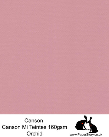 Canson Mi Teintes acid free, Orchid warm red pink, hammered texture honeycomb surface paper 160 gsm. This is a popular and classic paper for all artists especially well respected for Pastel  and Papercutting made famous by Paper Panda. This paper has a honeycombed finish one side and fine grain the other. An authentic art paper, acid free with a  very high 50% cotton content. Canson Mi-Teintes complies with the ISO 9706 standard on permanence, a guarantee of excellent conservation  