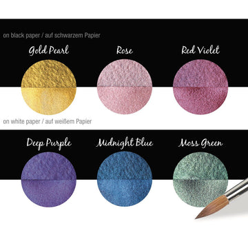 New Finetec Coliro Pearlcolor Watercolour Paints C710 Rainbow