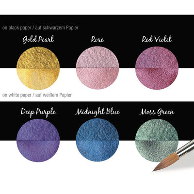 New Finetec Coliro Pearlcolor Watercolour Paints C710 Rainbow