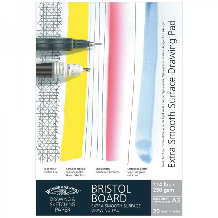 Winsor & Newton Bristol board 250gsm : A3 : 20 sheets : Extra smooth