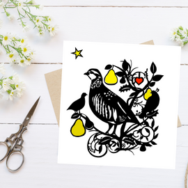 Greetings Card by PaperStory Partridge "Love is never far away"