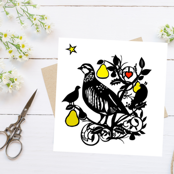 Greetings Card by PaperStory Partridge "Love is never far away"