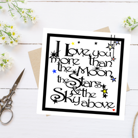 Greetings Card by PaperStory Moon & Stars