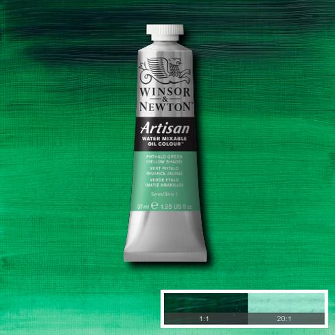 Winsor & Newton Artisan Oil : Water Mixable Oil paint 37 ml : Phthalo Green ( Yellow shade )