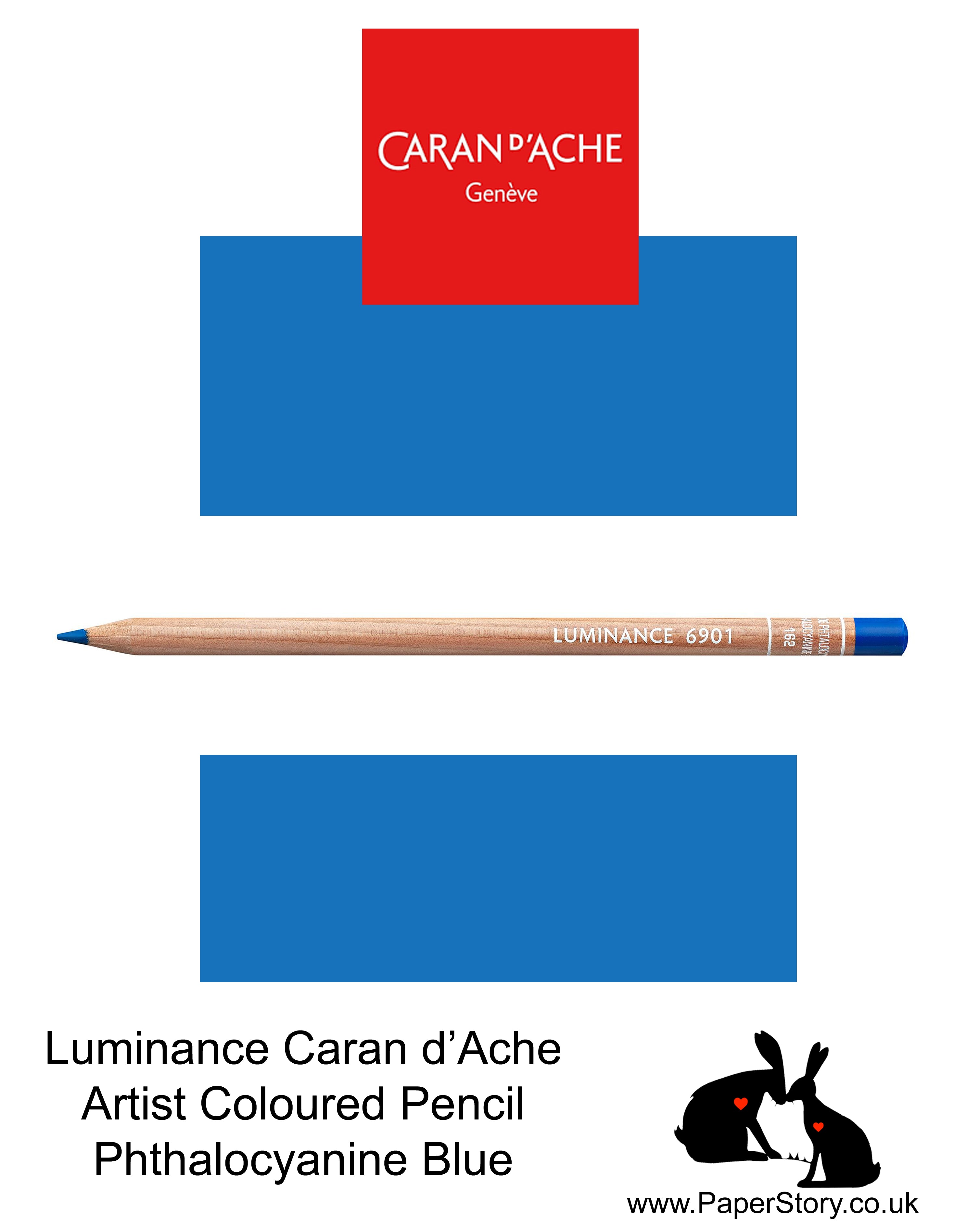Caran d'Ache Luminance individual Artist Colour Pencils 6901 Phthalocyanine Blue 162