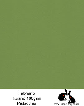 High quality paper from Italy, Pistachio super green Fabriano Tiziano is 160 gsm, Tiziano has a high cotton content, a textured naturally sized surface. This paper is acid free to guarantee long permanence in time, pH neutral. It has highly lightfast colours, an excellent surface making and sizing which make this paper particularly suitable for papercutting, pastels, pencil, graphite, charcoal, tempera, air brush and watercolour techniques. Tiziano can be used for all printing techniques.